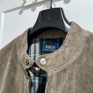 Vintage Men's Suede Cafe Racer Jacket by Ralph Lauren - Grey